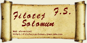 Filotej Solomun vizit kartica